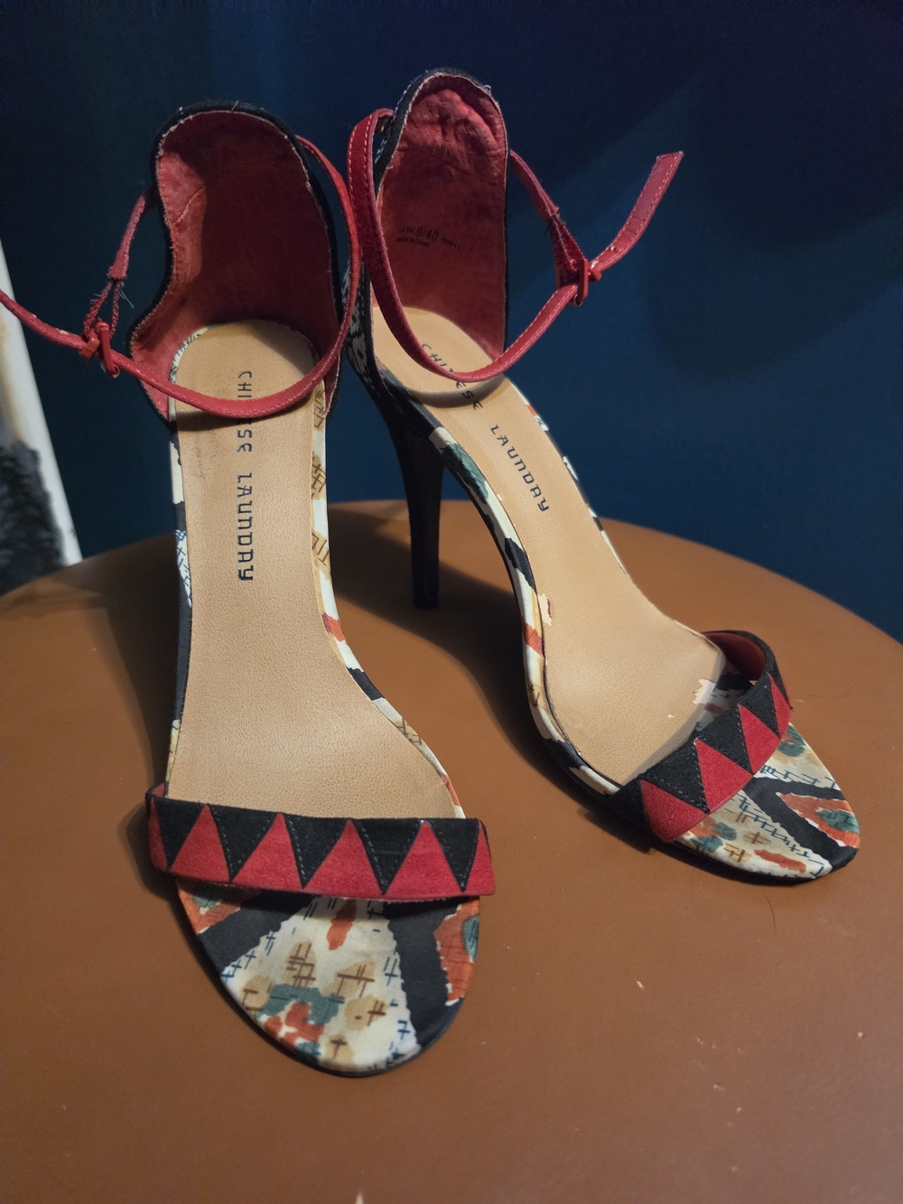 Chinese Laundry La Paz Geometric Ankle Strap Heels - Size 9